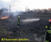Böschungsbrand an der Bahnlinie