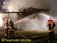Scheunenbrand in Hellmitzheim