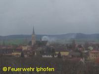 Rauchwolke in der Altstadt - von den Weinbergen aus sichtbar